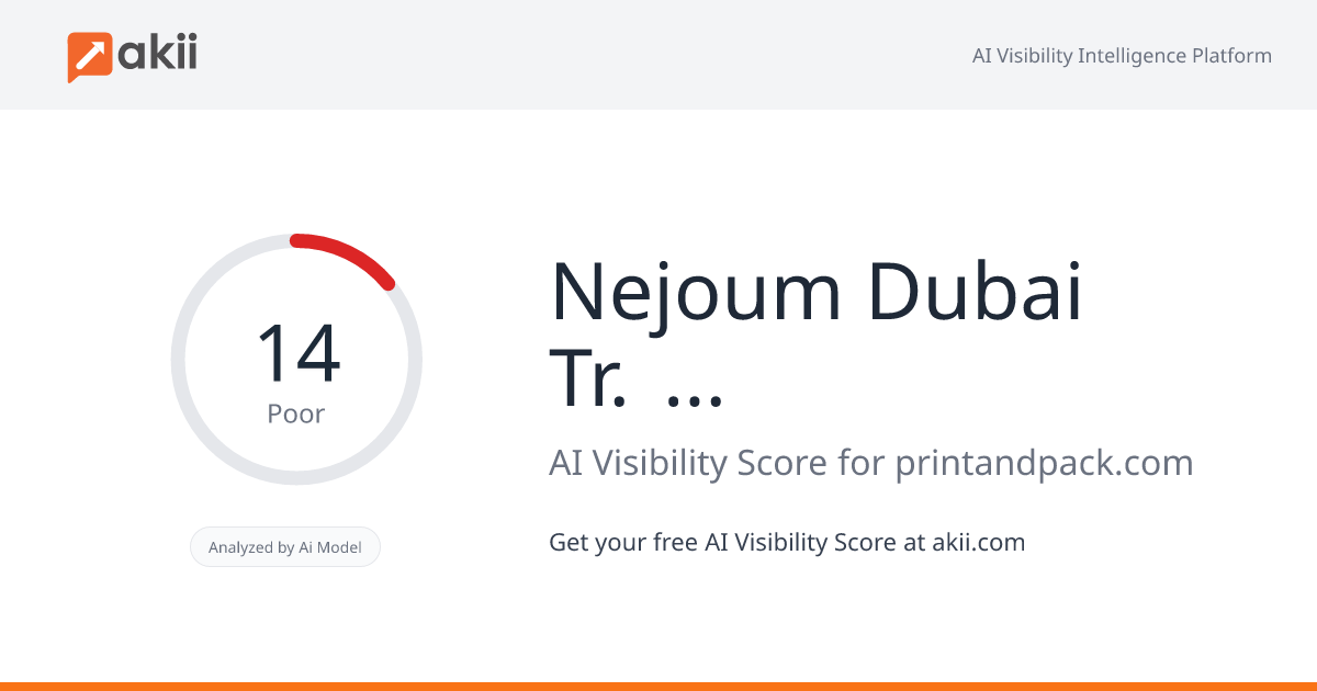 Nejoum Dubai Tr. Est. AI Visibility Score