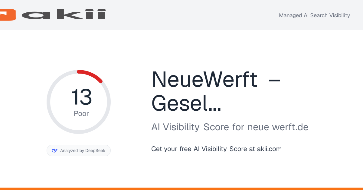 NeueWerft – Gesellschaft für Markenentwicklung AI Visibility Score preview