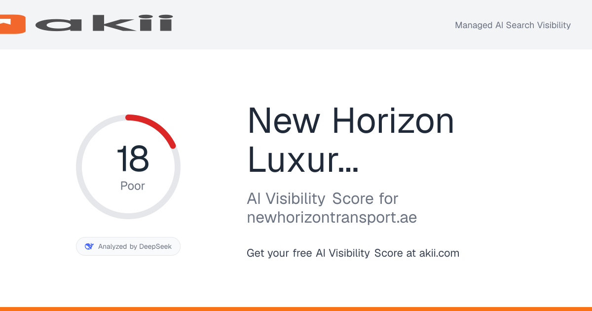 New Horizon Luxury Transport L.L.C AI Visibility Score preview