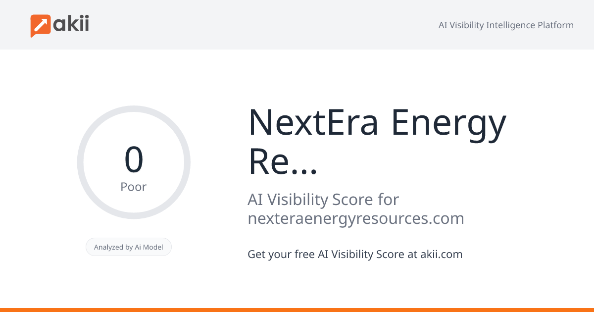 NextEra Energy Resources AI Visibility Score