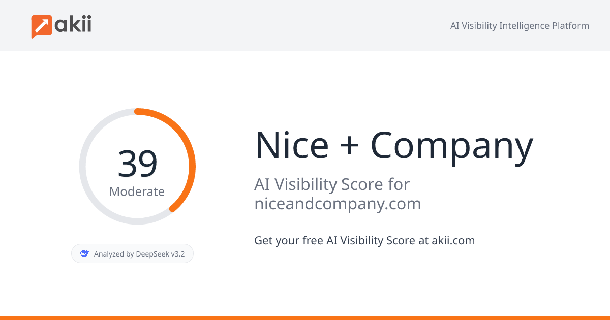 Nice + Company AI Visibility Score
