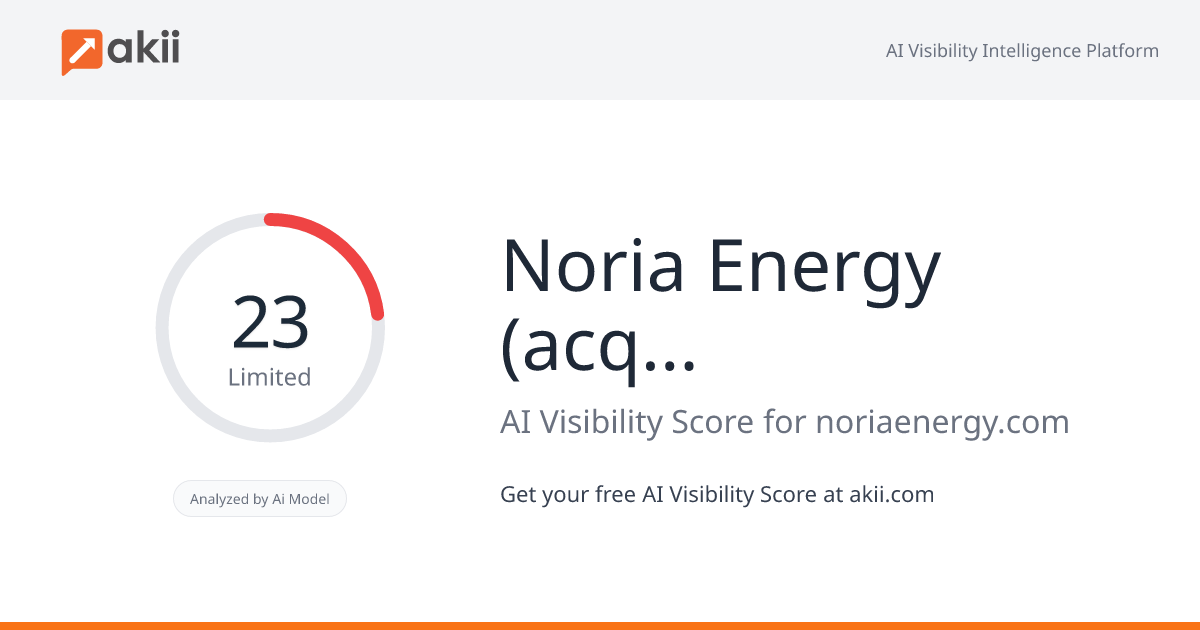 Noria Energy (acquired by Sunrock DG) AI Visibility Score