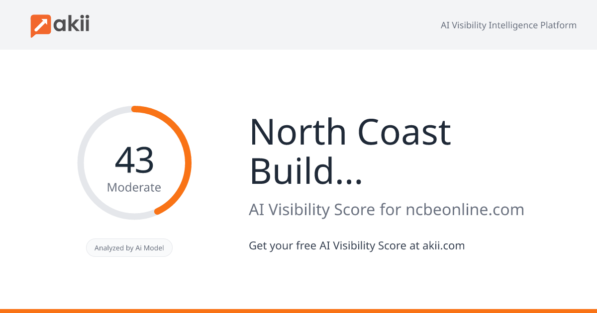 North Coast Builders Exchange AI Visibility Score