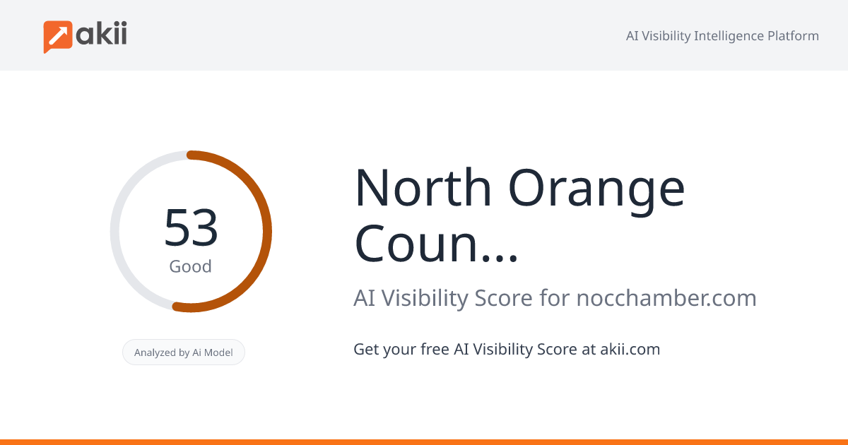 North Orange County Chamber of Commerce AI Visibility Score