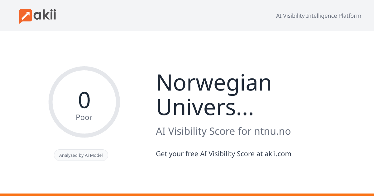 Norwegian University of Science and Technology (NTNU) AI Visibility Score