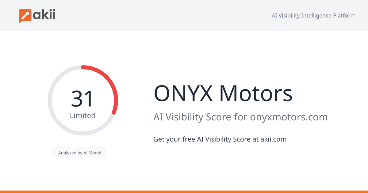 ONYX Motors AI Visibility Score