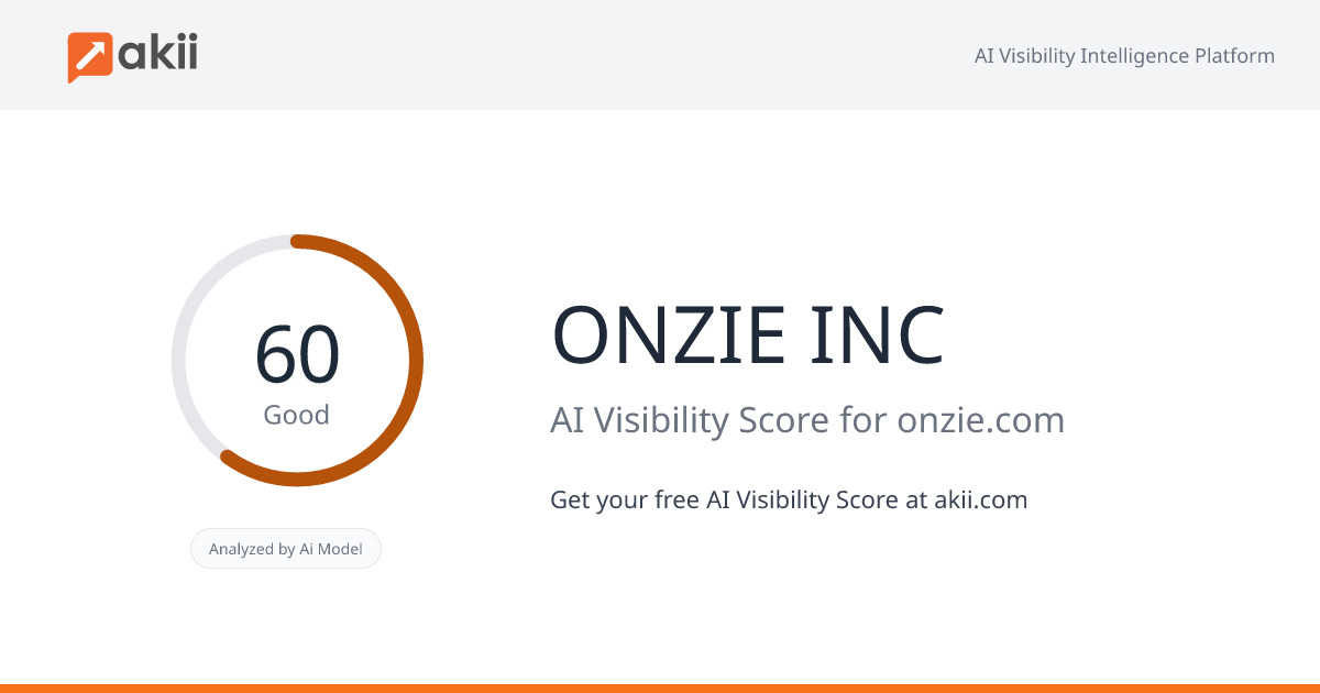 ONZIE INC AI Visibility Score