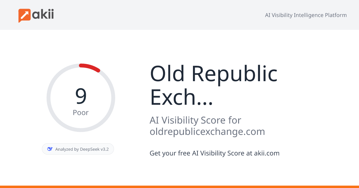 Old Republic Exchange AI Visibility Score