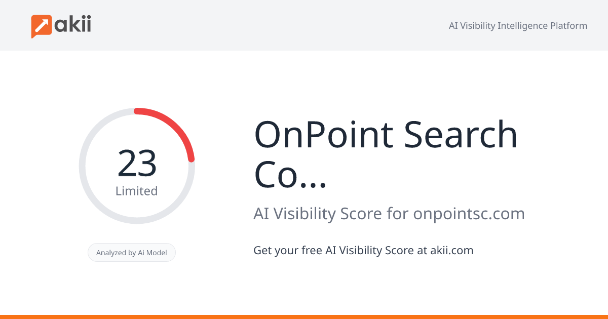 OnPoint Search Consultants AI Visibility Score