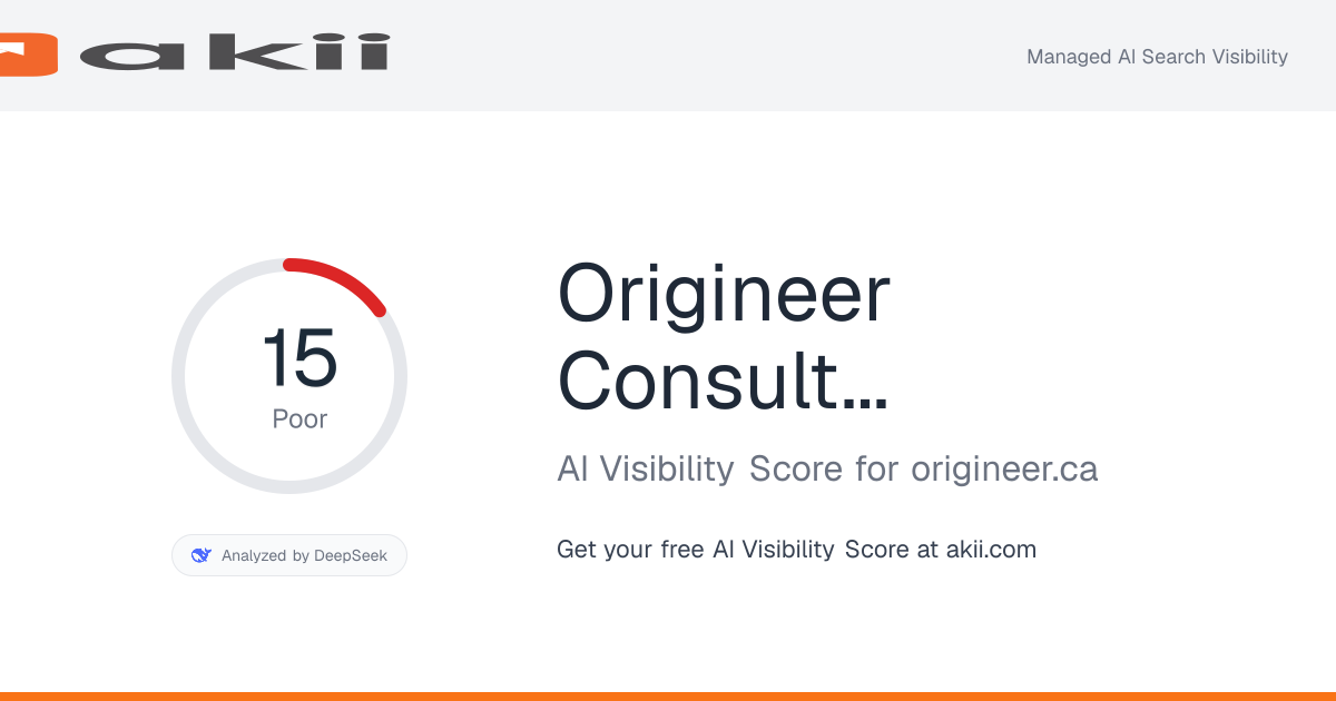 Origineer Consulting Inc AI Visibility Score preview