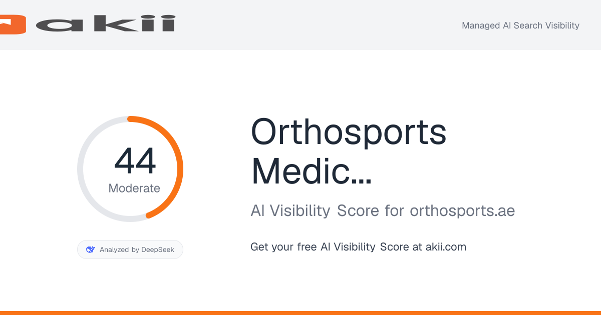 Orthosports Medical Center AI Visibility Score preview