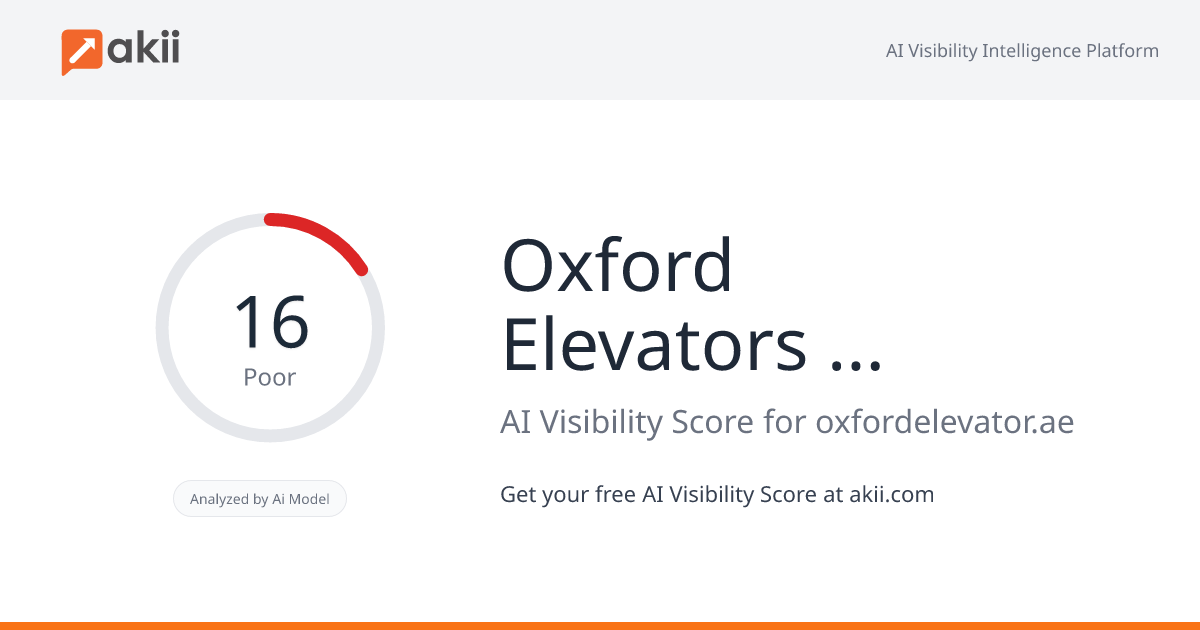 Oxford Elevators Company - UAE AI Visibility Score