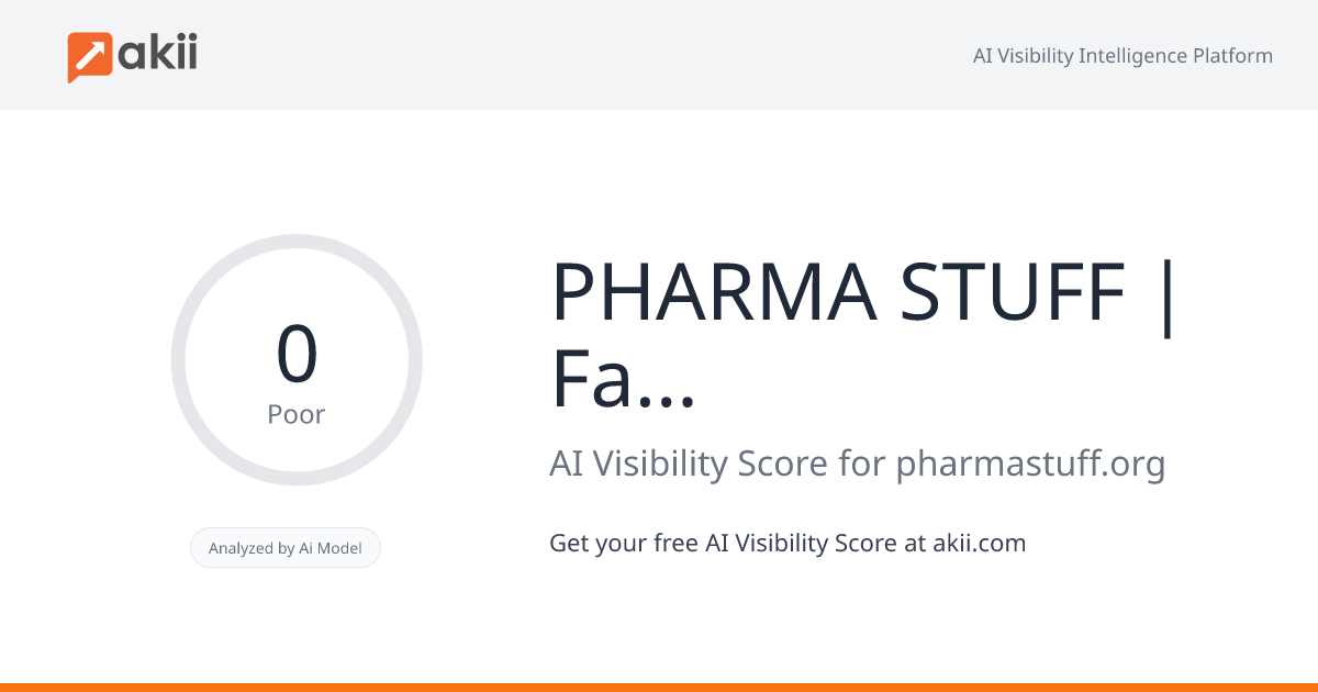 PHARMA STUFF | Fastest Jobs Alert! AI Visibility Score