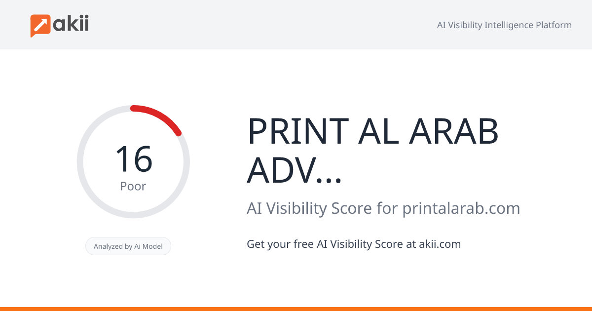 PRINT AL ARAB ADVERTISING AI Visibility Score