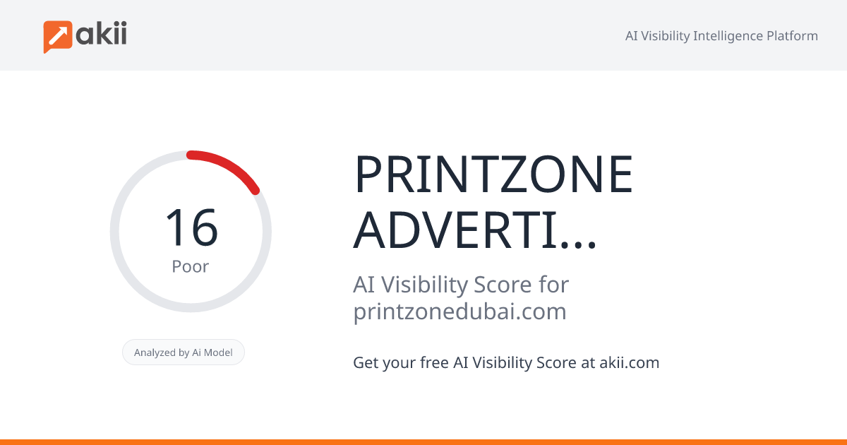 PRINTZONE ADVERTISING LLC AI Visibility Score
