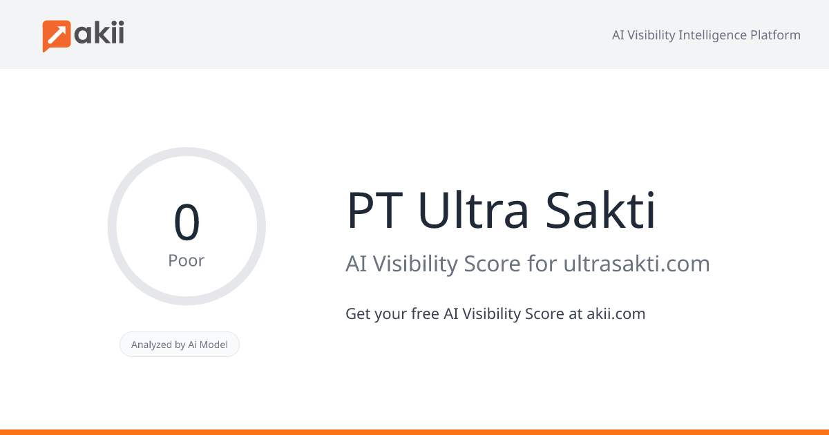 PT Ultra Sakti AI Visibility Score