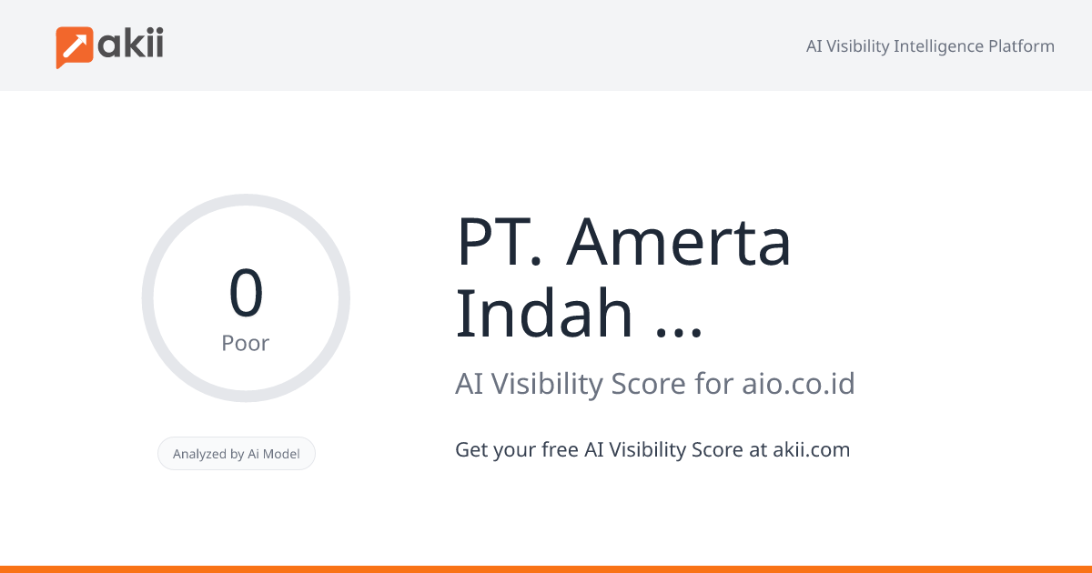 PT. Amerta Indah Otsuka AI Visibility Score