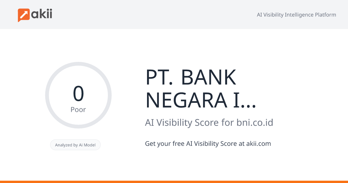 PT. BANK NEGARA INDONESIA (Persero) Tbk. AI Visibility Score