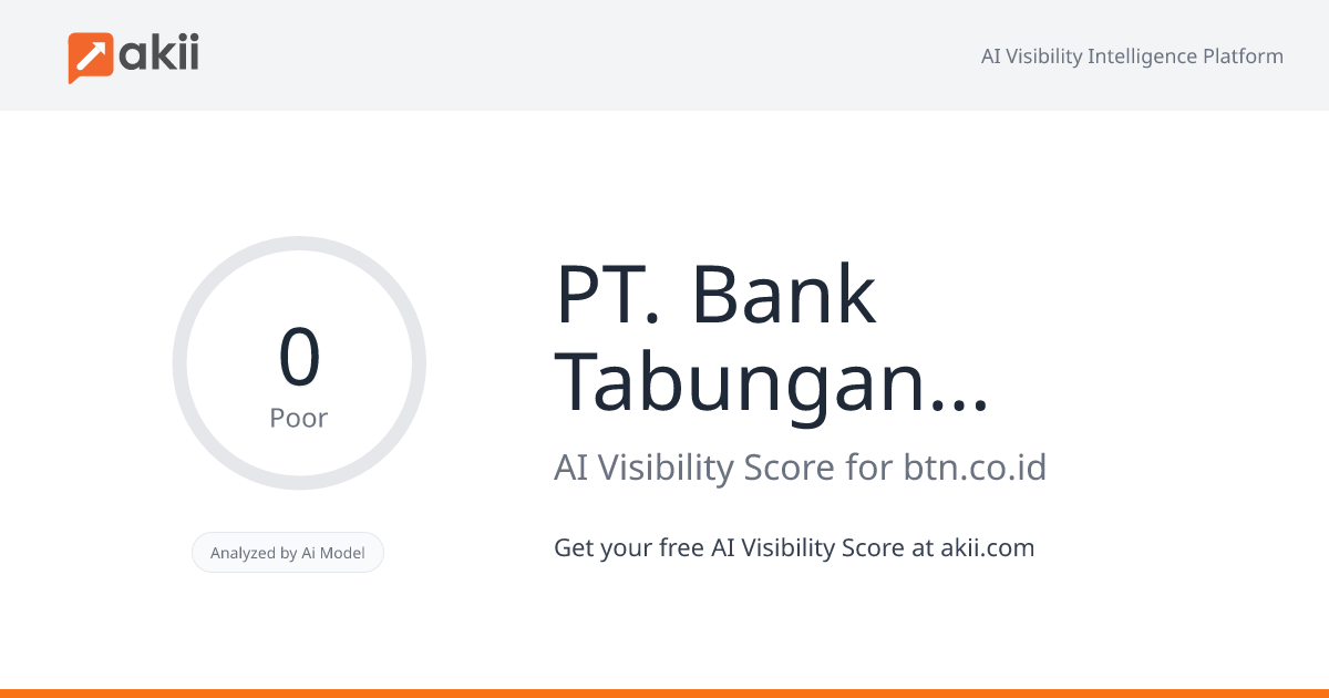 PT. Bank Tabungan Negara (Persero) Tbk AI Visibility Score