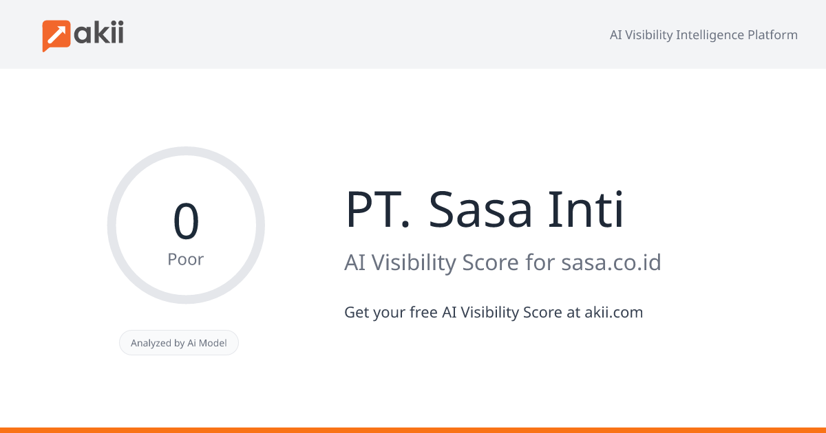PT. Sasa Inti AI Visibility Score