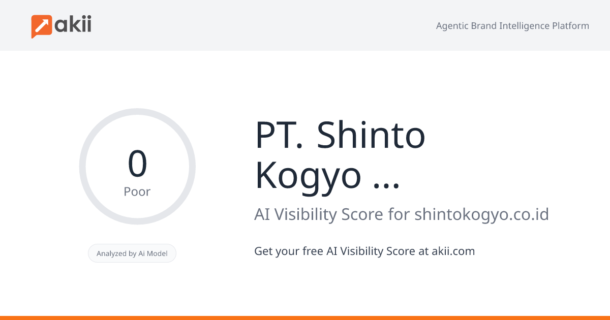 PT. Shinto Kogyo Indonesia AI Visibility Score