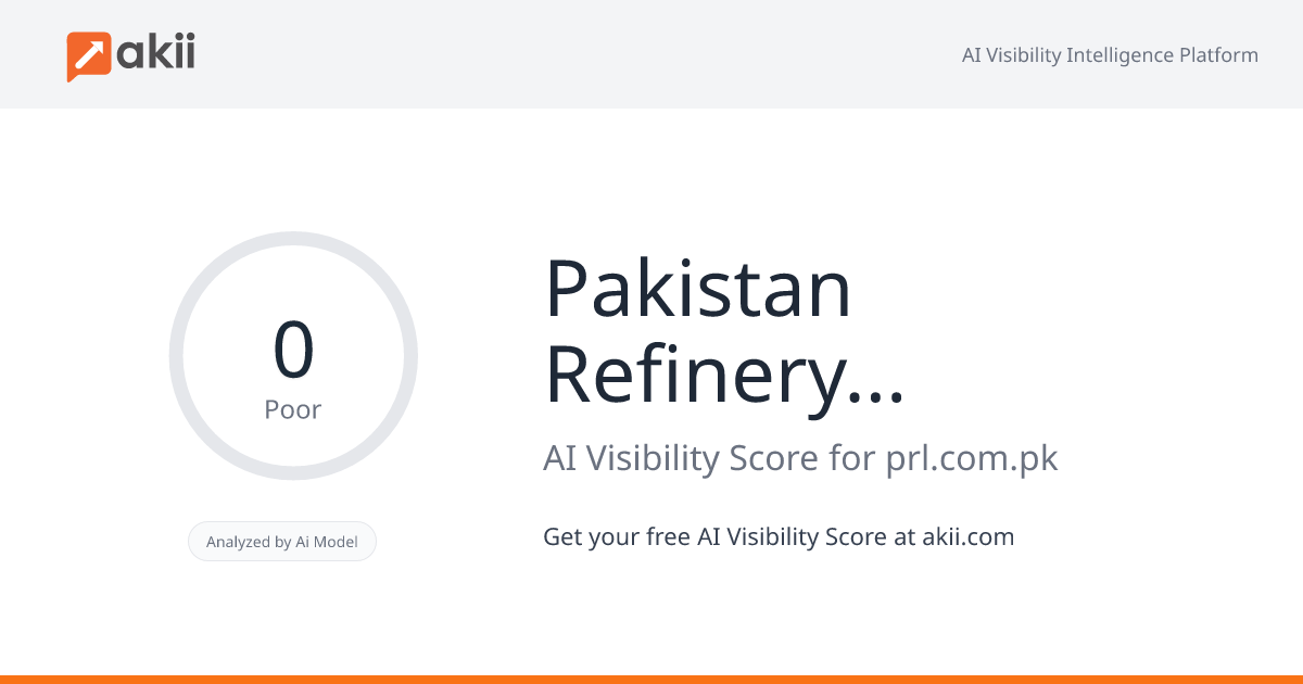 Pakistan Refinery Limited AI Visibility Score
