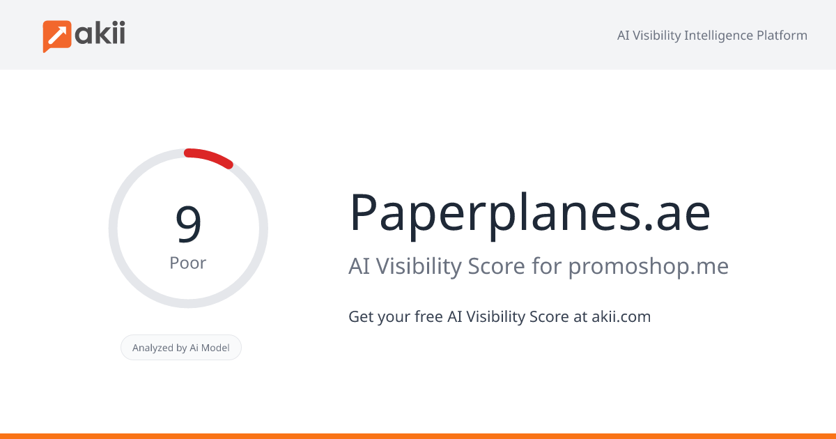 Paperplanes.ae AI Visibility Score