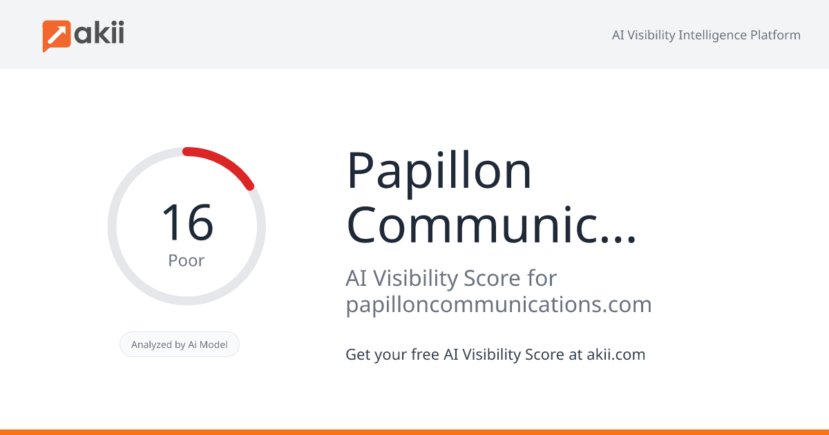 Papillon Communications - a unique communications and concept development boutique co. AI Visibility Score