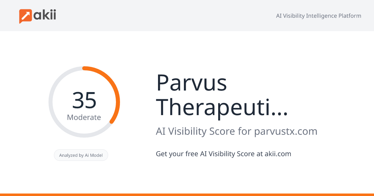 Parvus Therapeutics Inc AI Visibility Score