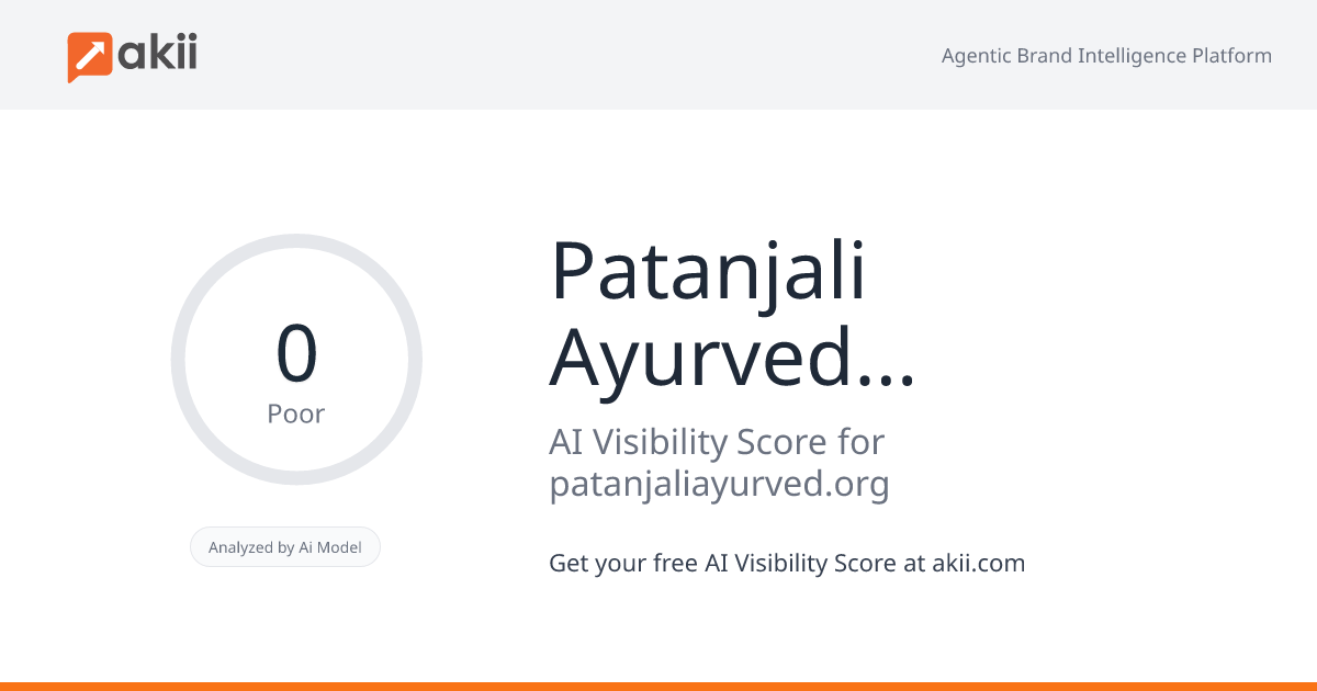 Patanjali Ayurved Limited AI Visibility Score