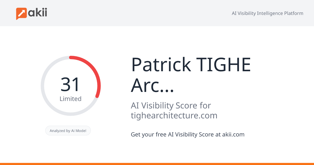 Patrick TIGHE Architecture AI Visibility Score