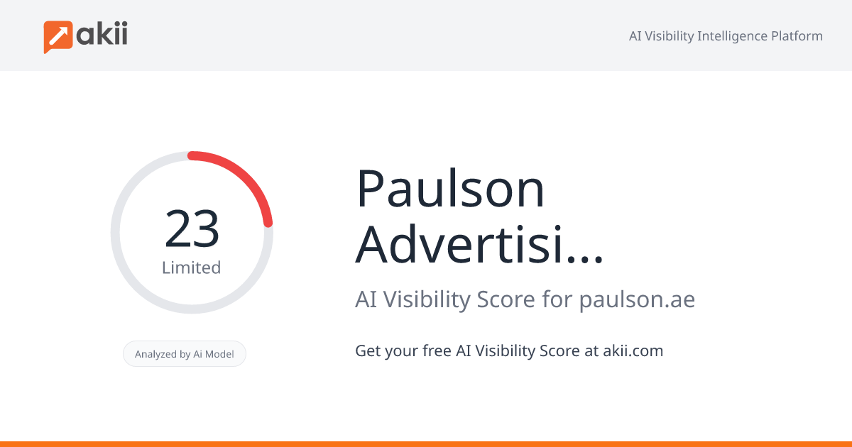 Paulson Advertising and Distribution LLC AI Visibility Score