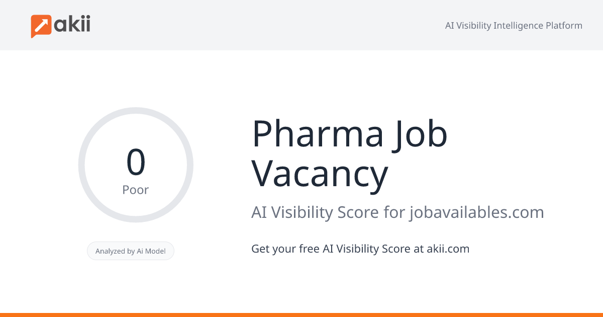 Pharma Job Vacancy AI Visibility Score