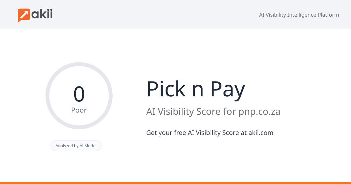 Pick n Pay AI Visibility Score