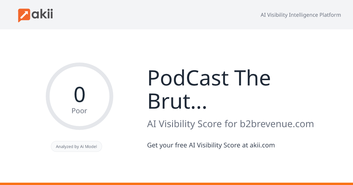 PodCast-> The Brutal Truth about Sales & Selling PodCast - on all your favorite PodCast Players AI Visibility Score