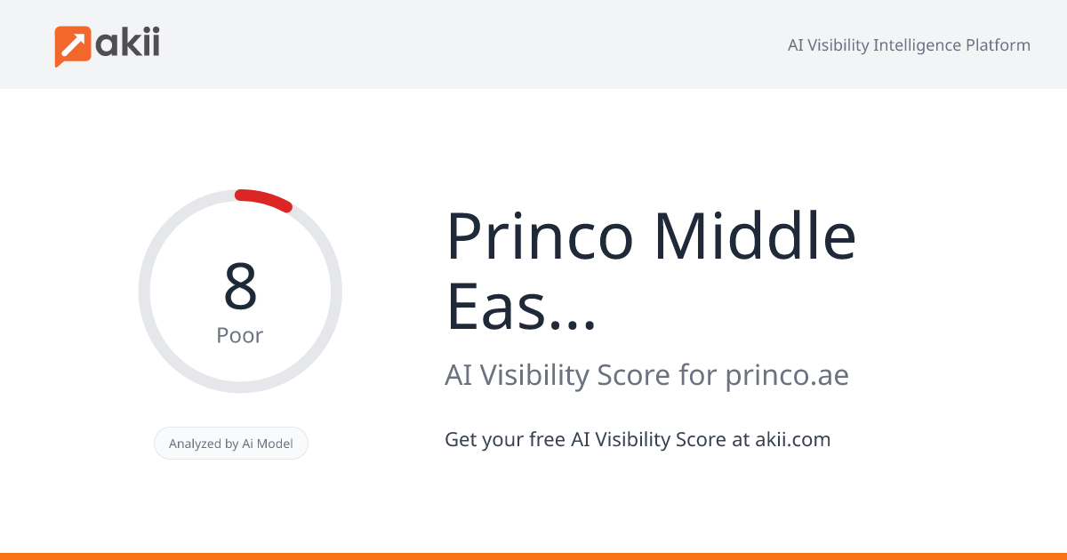 Princo Middle East FZE AI Visibility Score