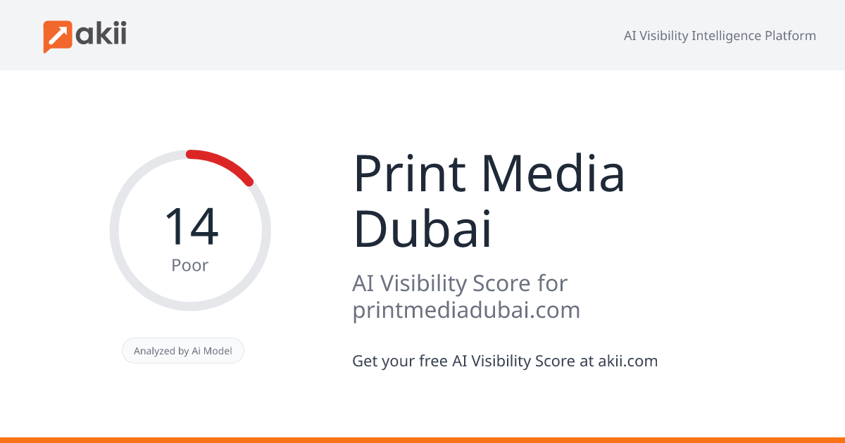 Print Media Dubai AI Visibility Score