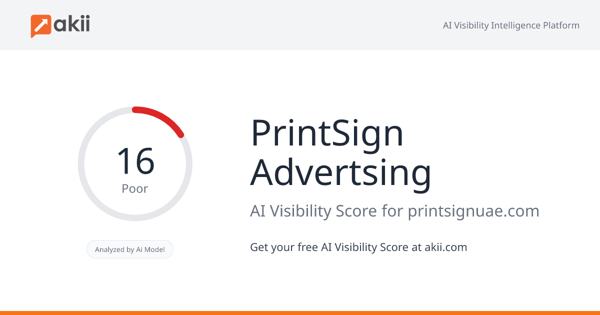 PrintSign Advertsing AI Visibility Score