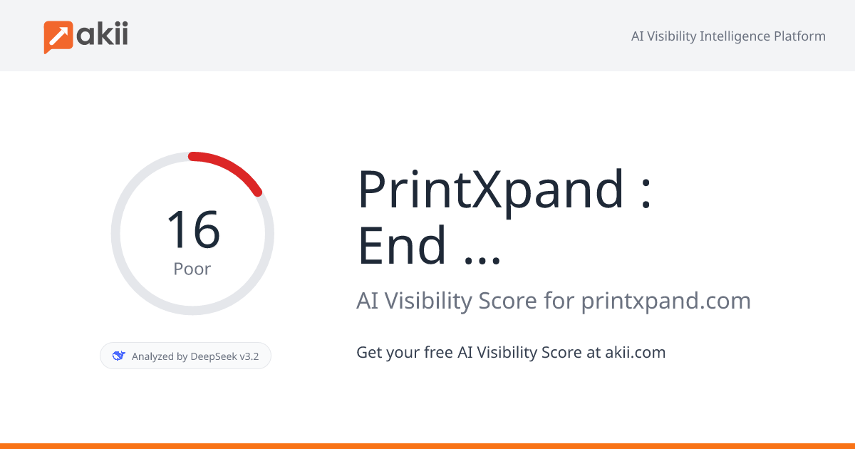 PrintXpand : End-to-End Web-to-Print Solutions Provider AI Visibility Score