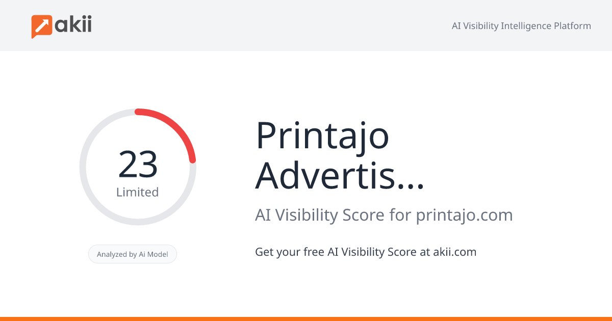 Printajo Advertising Agency AI Visibility Score