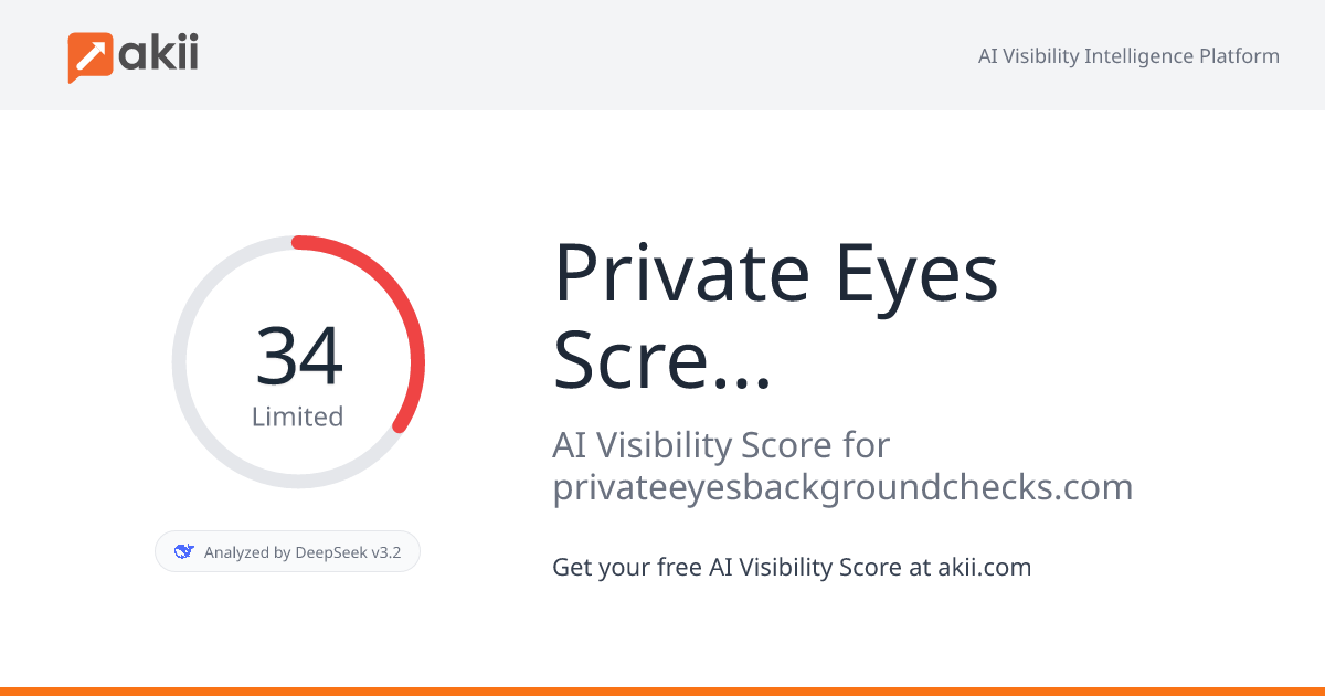 Private Eyes Screening Group AI Visibility Score