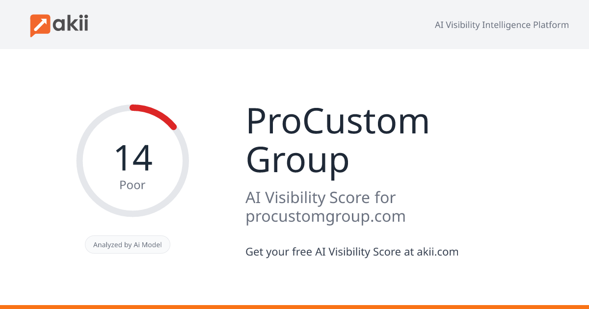 ProCustom Group AI Visibility Score