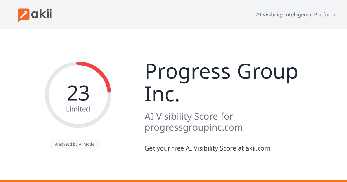 Progress Group Inc. AI Visibility Score