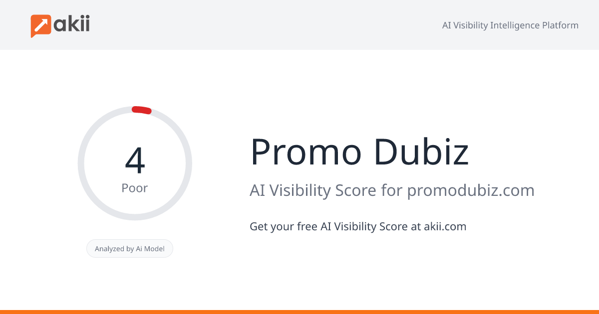 Promo Dubiz AI Visibility Score
