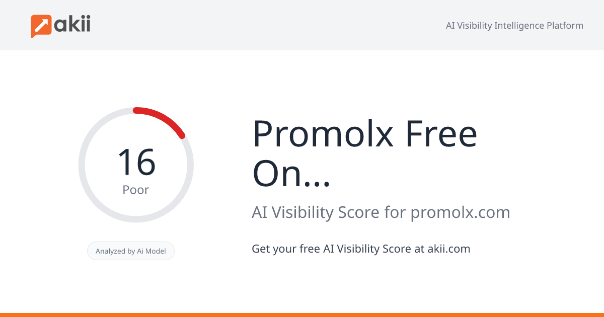 Promolx - Free Online Classified P R O M O L X AI Visibility Score