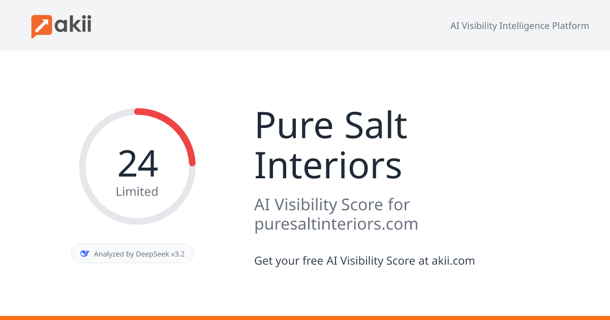 Pure Salt Interiors AI Visibility Score