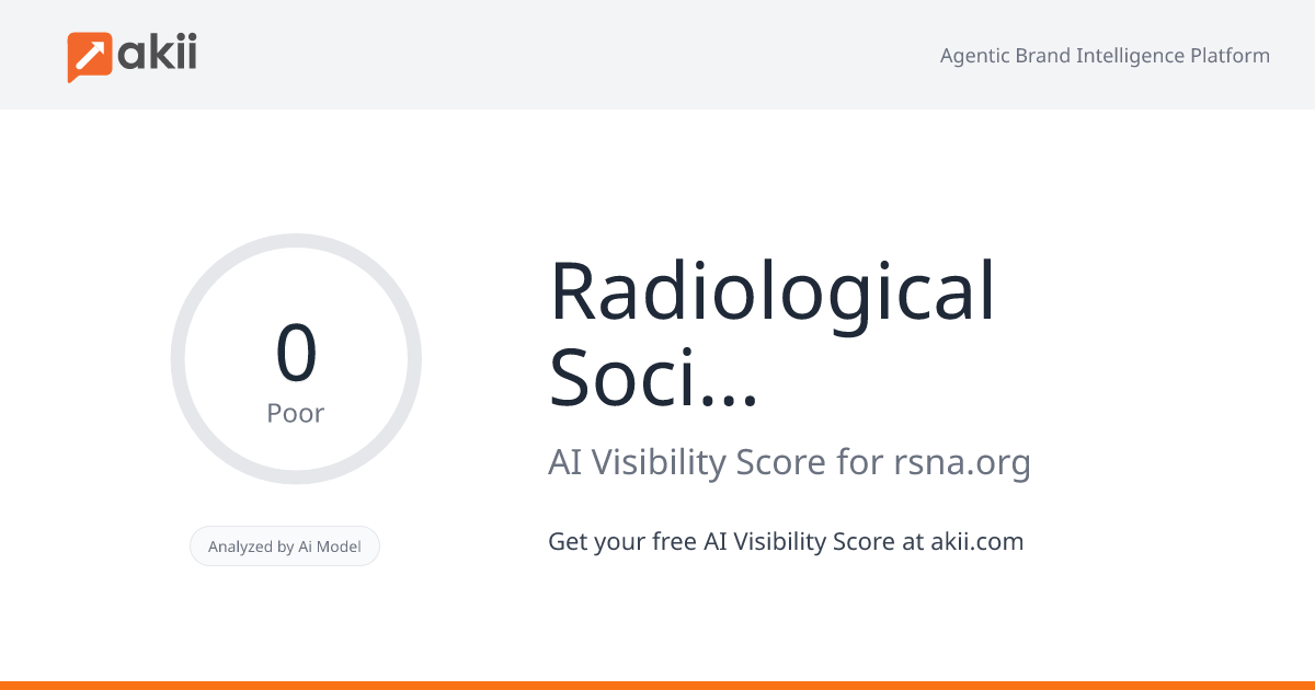 Radiological Society of North America (RSNA) AI Visibility Score