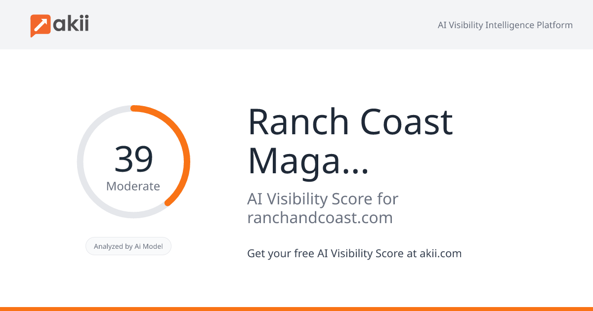 Ranch & Coast Magazine AI Visibility Score