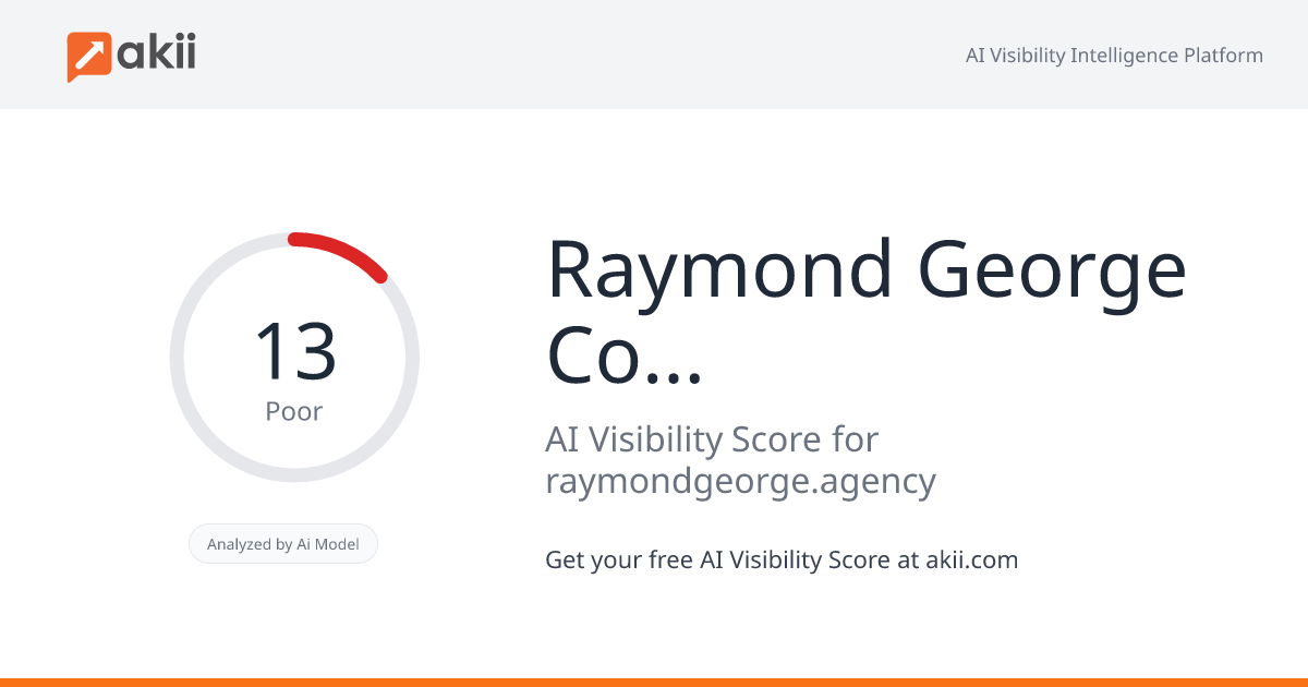 Raymond George Consultancy AI Visibility Score