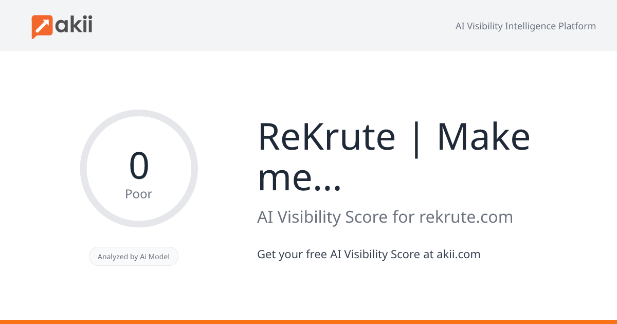 ReKrute | Make me better AI Visibility Score